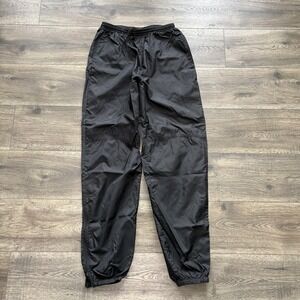 Nike Track Pants Mens Large Black Elastic Waist‎ Zip Hem Swoosh Nylon Warm Up